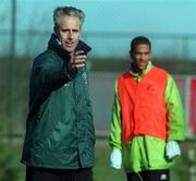 9 February 1999; Manager Mick McCarthy during a Republic of Ireland training session at the AUL Grounds in Clonshaugh, Dublin. Photo by Matt Browne/Sportsfile