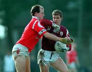 14 February 1999; Niall Finnegan of Galway in action against Ronan McCarthy of Cork during the Church & General National Football League Division 1 match between Cork and Galway at Páirc Uí Rinn in Cork. Photo by Brendan Moran/Sportsfile