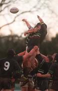 2 January 1999; Keith Walker of Dungannon and Paul McDonnell of De La Salle Palmerstown battle for possession of a line-out during the AIB All-Ireland League Division 2 match between De La Salle Palmerstown RFC and Dungannon RFC at Kirwan Park in Kiltiernan, Dublin. Photo by Matt Browne/Sportsfile