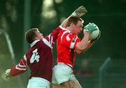14 February 1999; Philip Clifford of Cork in action against Richie Fahy of Galway during the Church & General National Football League Division 1 match between Cork and Galway at Páirc Uí Rinn in Cork. Photo by Brendan Moran/Sportsfile