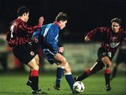 22 January 1999; Richie Baker of Shelbourne in action against Tony O'Connor of Bohemians during the Harp Lager National League Premier Division match between Bohemians and Shelbourne at Dalymount Park in Dublin. Photo by David Maher/Sportsfile