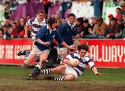 11 March 1998. A general view of action during the Leinster Senior Cup Semi-Final match between St Mary's College and Clongowes Wood College at Donnybrook Stadium in Dublin. Photo by Matt Browne/Sportsfile