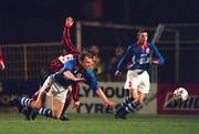 5 February 1999; Tony McCarthy of Shelbourne in action against Kevin Hunt of Bohemians during the Harp Lager FAI Cup Second Round match between Bohemians and Shelbourne at Dalymount Park in Dublin. Photo by Brendan Moran/Sportsfile