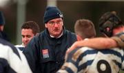 2 January 1999; Dungannon coach Willie Anderson speaks to his players prior to the AIB All-Ireland League Division 2 match between De La Salle Palmerstown RFC and Dungannon RFC at Kirwan Park in Kiltiernan, Dublin. Photo by Matt Browne/Sportsfile