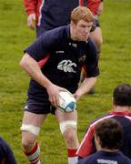 30 November 2004; Paul O'Connell in action during Munster rugby squad training. University of Limerick, Limerick. Picture credit; Damien Eagers / SPORTSFILE