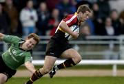 28 November 2004; Kevin Morgan, The Dragons, in action against Matt Mostyn, Connacht. Celtic League 2004-2005, Connacht v The Dragons, Sportsground, Galway. Picture credit; Matt Browne / SPORTSFILE