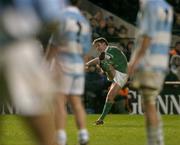 27 November 2004; Ronan O'Gara, Ireland, kicks a penalty against Argentina. Rugby International, Ireland v Argentina, Lansdowne Road, Dublin. Picture credit; Brendan Moran / SPORTSFILE