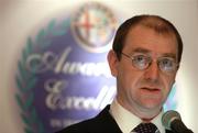 30 November 2004; John Naylor, President of Motorsport Ireland, speaking at the Alfa Romeo / Motorsport Ireland Awards for Excellence in Irish Motorsport 2004. Conrad Hotel, Dublin. Picture credit; Pat Murphy / SPORTSFILE