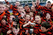 3 December 2004; Players from Scoil Cholmcille, Knocklyon, celebrate after victory over Scoil Fhiachra, Beaumont. Allianz Cumann na mBunscol Football Final, Corn Kitterick, Scoil Cholmcille, Knocklyon v Scoil Fhiachra, Beaumont, Croke Park, Dublin. Picture credit; David Maher / SPORTSFILE