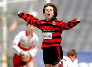 3 December 2004; Fiachra Sudway, Scoil Cholmcille, Knocklyon, celebrates after scoring a goal during the game. Allianz Cumann na mBunscol Football Final, Corn Kitterick, Scoil Cholmcille, Knocklyon v Scoil Fhiachra, Beaumont, Croke Park, Dublin. Picture credit; David Maher / SPORTSFILE