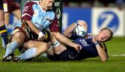 4 December 2004; Eric Miller, Leinster, crosses the line to score a try. Heineken European Cup 2004-2005, Pool 2, Round 3, Leinster v Bourgoin, Lansdowne Road, Dublin. Picture credit; Brendan Moran / SPORTSFILE