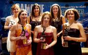 4 December 2004; Tipperary All Star award winners, from left, Therese Brophy, Una O'Dwyer, Ciara Gaylor, Deirdre Hughes, Suzanne Kelly and Claire Grogan at the 2004 Camogie All-Star Awards. Citywest Hotel, Dublin. Picture credit; Brendan Moran / SPORTSFILE