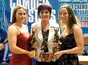 4 December 2004; Cork All Star award winners, from left, Aoife Murray, Geraldine O'Connor, representing her daughter Gemma and Jennifer O'Leary at the 2004 Camogie All-Star Awards. Citywest Hotel, Dublin. Picture credit; Brendan Moran / SPORTSFILE