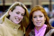 5 December 2004; Lucy Foster, left, from Meath and Rachel Clarke from Kildare pictured during a day out at Punchestown Racecourse, Co. Kildare. Picture credit; Matt Browne / SPORTSFILE