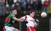 5 December 2004; Padraic Joyce, Killererin, in action against Martin Wynne, Ballina Stephenites. AIB Connacht Club Senior Football Final, Ballina Stephenites v Killererin, James Stephen's Park, Ballina, Co. Mayo. Picture credit; David Maher / SPORTSFILE