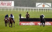 5 December 2004; Beef or Salmon, with Timmy Murphy up, jumps the second last behind the eventual winner Kicking King, second from left, during the John Durkan Memorial Punchestown Steeplechase. Punchestown Racecourse, Co. Kildare. Picture credit; Matt Browne / SPORTSFILE