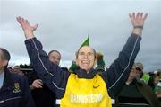 5 December 2004; Tommy Lyons, Ballina Stephenites manager, celebrates at the end of the game after victory over Killererin. AIB Connacht Club Senior Football Final, Ballina Stephenites v Killererin, James Stephen's Park, Ballina, Co. Mayo. Picture credit; David Maher / SPORTSFILE
