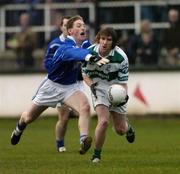 5 December 2004; Colm Parkinson, Portlaoise, is tackled by Trevor Giles, Skyrne. AIB Leinster Club Senior Football Final, Portlaoise v Skyrne, St. Conleth's Park, Newbridge, Co. Kildare. Picture credit; Ray McManus / SPORTSFILE