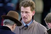 27 November 2004; Thomas Mullins, trainer, speaks to journalists after Anyportinastorm had won the One Maiden Hurdle. Fairyhouse Racecourse, Co. Meath. Picture credit; Damien Eagers / SPORTSFILE