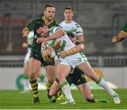 9 November 2013; Brett White, Ireland, is tackled by Paul Gallen and Nate Myles, Australia. Rugby League World Cup, Group A, Ireland v Australia, Thomond Park, Limerick. Picture credit: Matt Browne / SPORTSFILE