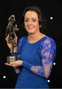 9 November 2013; Cork's Geraldine O'Flynn with her TG4 Senior Players' Player of the Year Award. TG4 Ladies Football All-Star Awards 2013, Citywest Hotel, Saggart, Co. Dublin. Picture credit: Brendan Moran / SPORTSFILE