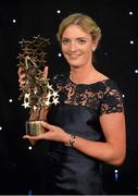 9 November 2013; Galway's Annette Clarke with her TG4 Ladies Football All-Star Award. TG4 Ladies Football All-Star Awards 2013, Citywest Hotel, Saggart, Co. Dublin. Picture credit: Brendan Moran / SPORTSFILE