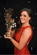 9 November 2013; Dublin's Sinead Goldrick with her TG4 Ladies Football All-Star Award. TG4 Ladies Football All-Star Awards 2013, Citywest Hotel, Saggart, Co. Dublin. Picture credit: Brendan Moran / SPORTSFILE