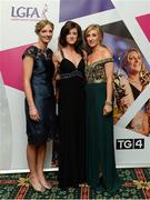 9 November 2013; Galway footballers, from left, Annette Clarke, Emer Flaherty and Sinead Burke in attendance at the TG4 Ladies Football All-Star Awards. TG4 Ladies Football All-Star Awards 2013, Citywest Hotel, Saggart, Co. Dublin. Picture credit: Brendan Moran / SPORTSFILE