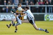 10 November 2013; Callum Cumiskey,  Crossmaglen Rangers, in action against Aidan Branagan, Kilcoo Owen Roes. AIB Ulster Senior Club Football Championship, Quarter-Final Replay, Kilcoo Owen Roes, Down v Crossmaglen Rangers, Armagh. Athletic Grounds, Armagh. Picture credit: Oliver McVeigh / SPORTSFILE