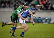 10 November 2013; Conal Keaney, Ballyboden St Enda's, is tackled by Barry Aird, Lucan Sarsfields. Dublin County Senior Club Hurling Championship Final, Ballyboden St Enda's v Lucan Sarsfields. Parnell Park, Dublin. Picture credit: Ray McManus / SPORTSFILE