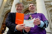 8 December 2004; Special Olympics athlete Paddy Ellis, of Stoneybatter, Dublin, with the Minister for Social and Family Affairs Seamus Brennan TD at the launch of the Special Olympics Ireland Family Support Programme Information Guide. Leinster House, Dublin. Picture credit; Pat Murphy / SPORTSFILE