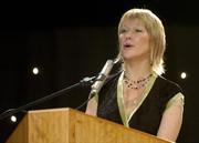 4 December 2004; Broadcaster and one of the MC's for the evening, Mairead Ni Ghormain, speaking at the 2004 Camogie All-Star Awards. Citywest Hotel, Dublin. Picture credit; Brendan Moran / SPORTSFILE