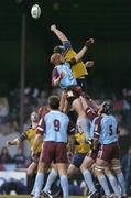 10 December 2004; Malcolm O'Kelly, Leinster, contests a lineout with Augusto Petrilli, Bourgoin. Heineken European Cup 2004-2005, Pool 2, Round 4, Bourgoin v Leinster, Bourgoin-Jailleau, France. Picture credit; Brendan Moran / SPORTSFILE