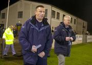 10 December 2004; Dublin manager Paul Caffrey and Dave Billings, right, enter the pitch before the match. Senior Football Charity Challenge, Dublin v Louth, Parnell Park, Dublin. Picture credit; Damien Eagers / SPORTSFILE