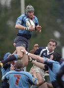11 December 2004; Chris McCarey, Belfast Harlequins, claims the ball in the lineout. AIB All-Ireland League 2004-2005, Division 1, Garryowen v Belfast Harlequins, Dooradoyle, Limerick. Picture credit; Damien Eagers / SPORTSFILE