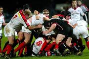 17 December 2004; Gary Longwell, centre, Ulster, in action against Edinburgh Rugby. Celtic League 2004-2005, Pool 1, Ulster v Edinburgh Rugby, Ravenhill, Belfast. Picture Credit; SPORTSFILE