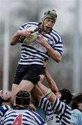 18 December 2004; Shane Madigan, Blackrock, claims the ball in the lineout. AIL Division 1, UCD v Blackrock, Belfield Bowl, Dublin. Picture credit; Damien Eagers / SPORTSFILE