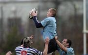 18 December 2004; Louis Burke, UCD, claims the ball in the lineout. AIL Division 1, UCD v Blackrock, Belfield Bowl, Dublin. Picture credit; Damien Eagers / SPORTSFILE