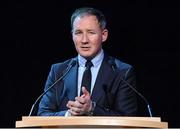 10 November 2013; Dublin manager Jim Gavin speaking at the Dublin senior football medal presentation banquet. National Convention Centre, Spencer Dock, North Wall Quay, Dublin. Picture credit: Ray McManus / SPORTSFILE