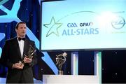 8 November 2013; Former Tipperary hurler Brendan Cummins prepares to present the Young Player of the Year in hurling during the 2013 GAA GPA All-Star awards, sponsored by Opel. GAA GPA All-Star Awards 2013 Sponsored by Opel, Croke Park, Dublin. Picture credit: Brendan Moran / SPORTSFILE