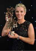 9 November 2013; Valerie Mulcahy, Cork, with her TG4 Ladies Football All-Star Award. TG4 Ladies Football All-Star Awards 2013, Citywest Hotel, Saggart, Co. Dublin. Picture credit; Ramsey Cardy / SPORTSFILE