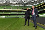 11 November 2013; Republic of Ireland manager Martin O'Neill with FAI Chief Executive John Delaney during a tour of the Aviva Stadium. Aviva Stadium, Lansdowne Road, Dublin. Picture credit: David Maher / SPORTSFILE