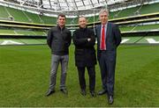 11 November 2013; Republic of Ireland manager Martin O'Neill and assistant manager Roy Keane with FAI Chief Executive John Delaney during a tour of the Aviva Stadium. Aviva Stadium, Lansdowne Road, Dublin. Picture credit: David Maher / SPORTSFILE