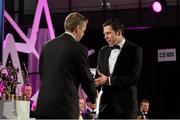 8 November 2013; Tyrone's Sean Cavanagh is presented with his 2013 GAA GPA All-Star award, sponsored by Opel, by Dave Sheeran, Managing Director, Opel Ireland. GAA GPA All-Star Awards 2013 Sponsored by Opel, Croke Park, Dublin. Picture credit: Brendan Moran / SPORTSFILE