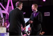 8 November 2013; Kerry's Colm Cooper is presented with his 2013 GAA GPA All-Star award, sponsored by Opel, by Dave Sheeran, Managing Director, Opel Ireland. GAA GPA All-Star Awards 2013 Sponsored by Opel, Croke Park, Dublin. Picture credit: Brendan Moran / SPORTSFILE