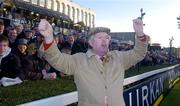 26 December 2004; Oliver Brady, Trainer, celebrates after Baron De Feypo had won the Durkan New Homes Handicap Hurdle. Leopardstown Racecourse, Dublin. Picture credit; Damien Eagers / SPORTSFILE