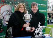 27 December 2004; Owners of Keepatem Noreen Mcmanus and JP McManus celebrate after winning the Paddy Power Steeplechase. Leopardstown Racecourse, Dublin. Picture credit; Pat Murphy / SPORTSFILE
