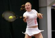 30 December 2004; Fiona Gallagher in action during the David Lloyd Riverview National Indoor Championships. Women's U18 Singles Semi-Final. Fiona Gallagher.v.Kellie O'Flynn, David Lloyd Riverview Fitness Club, Clonskeagh, Dublin. Picture credit; Brian Lawless / SPORTSFILE