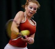 30 December 2004; Kellie O'Flynn in action during the David Lloyd Riverview National Indoor Championships. Women's U18 Singles Semi-Final. Fiona Gallagher.v.Kellie O'Flynn, David Lloyd Riverview Fitness Club, Clonskeagh, Dublin. Picture credit; Brian Lawless / SPORTSFILE