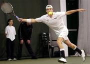 31 December 2004; Eoin Heavey in action during the David Lloyd Riverview National Indoor Championships. Men's Singles Final, Eoin Heavey.v.Matthew Smith, David Lloyd Riverview Fitness Club, Clonskeagh, Dublin. Picture credit; Brian Lawless / SPORTSFILE